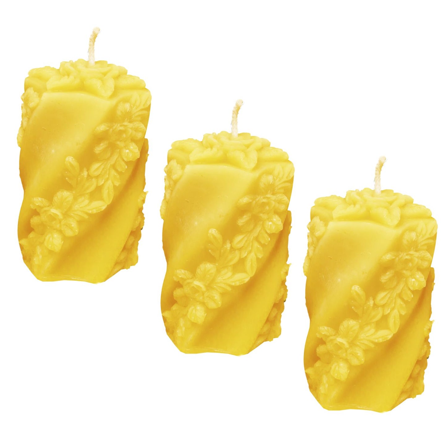 Bienenwachskerze Stumpe 6eck Rosenranke