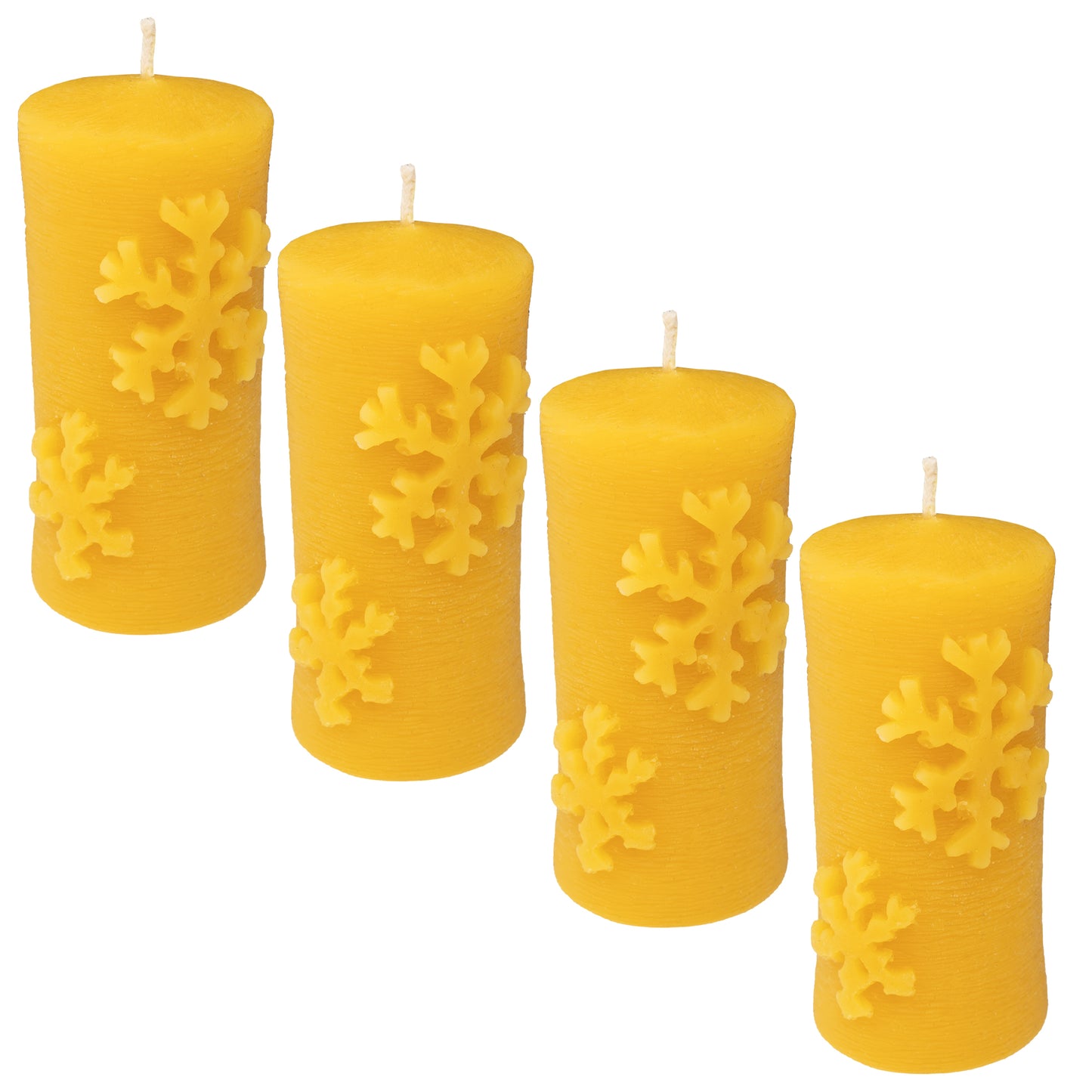 Bienenwachskerze Stumpe "Schneeflocke"
