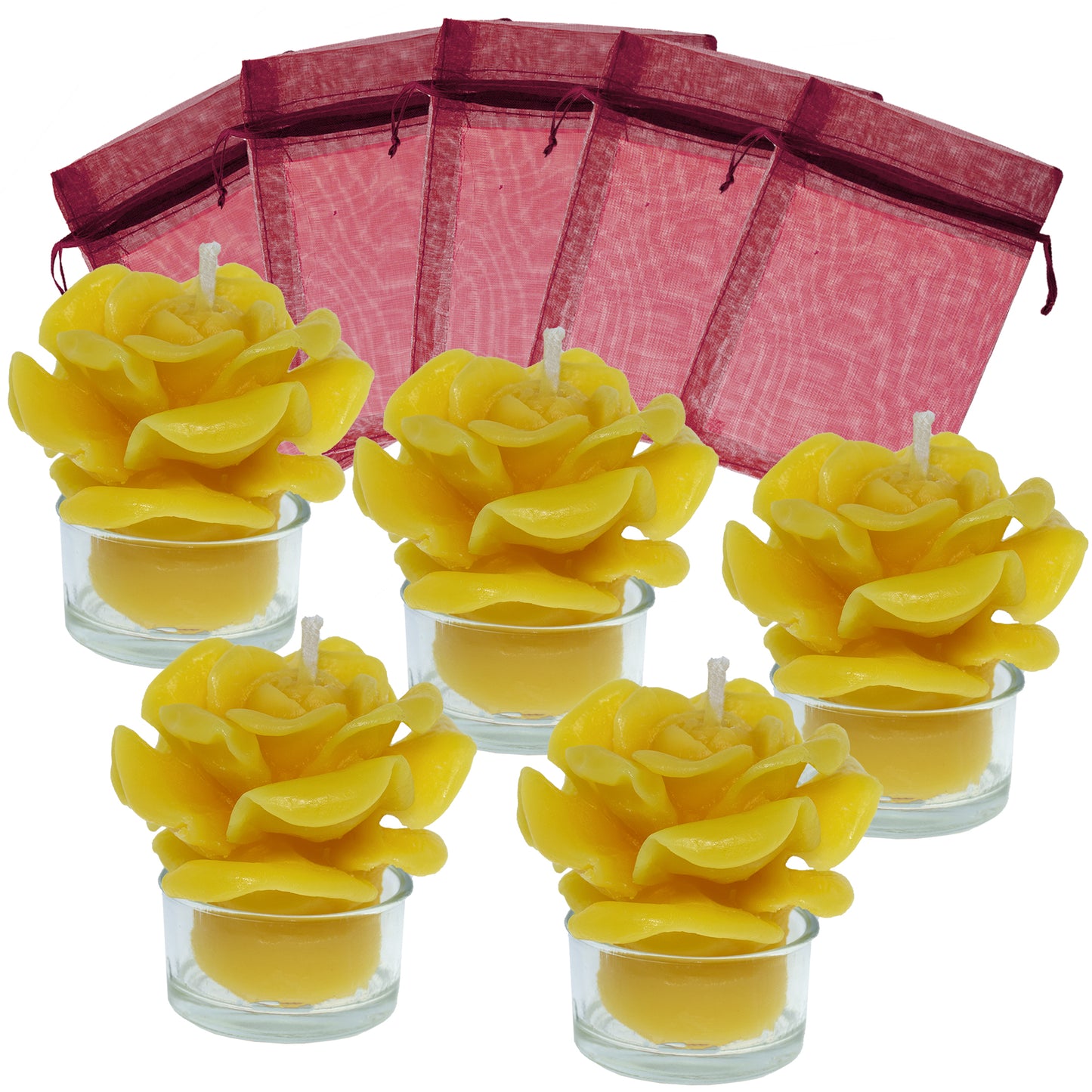 Bienenwachskerze Rose klein