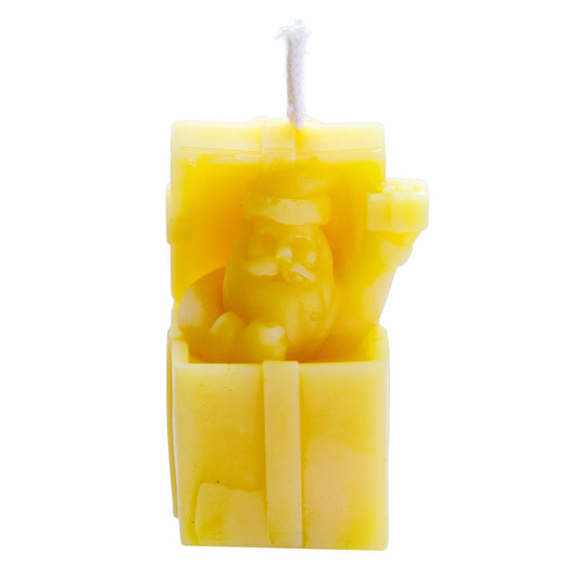 Kerze "Weihnachtsmann aus Geschenk"