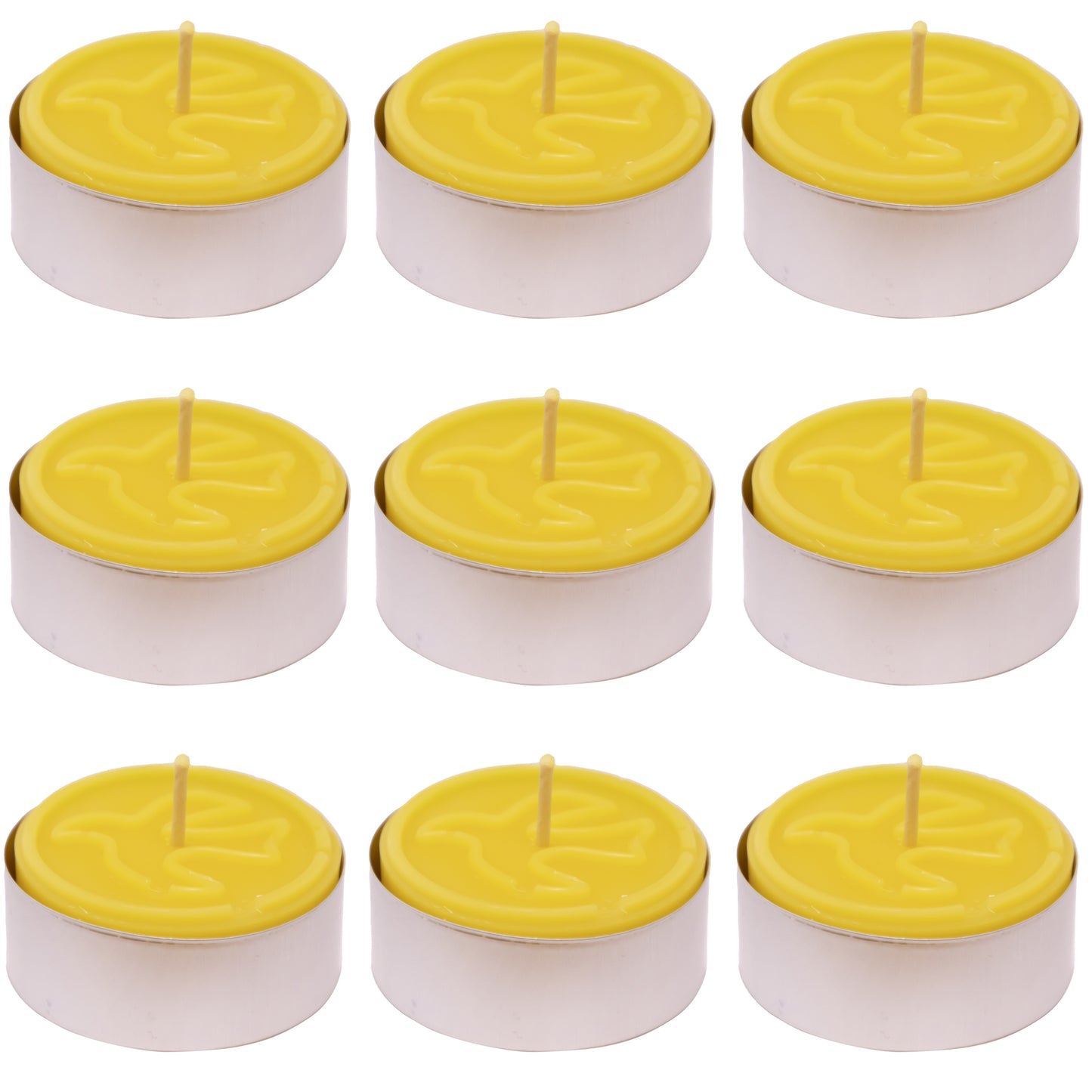 9 Maxi Teelichte religiöse Symbole aus 100% reinem Bienenwachs